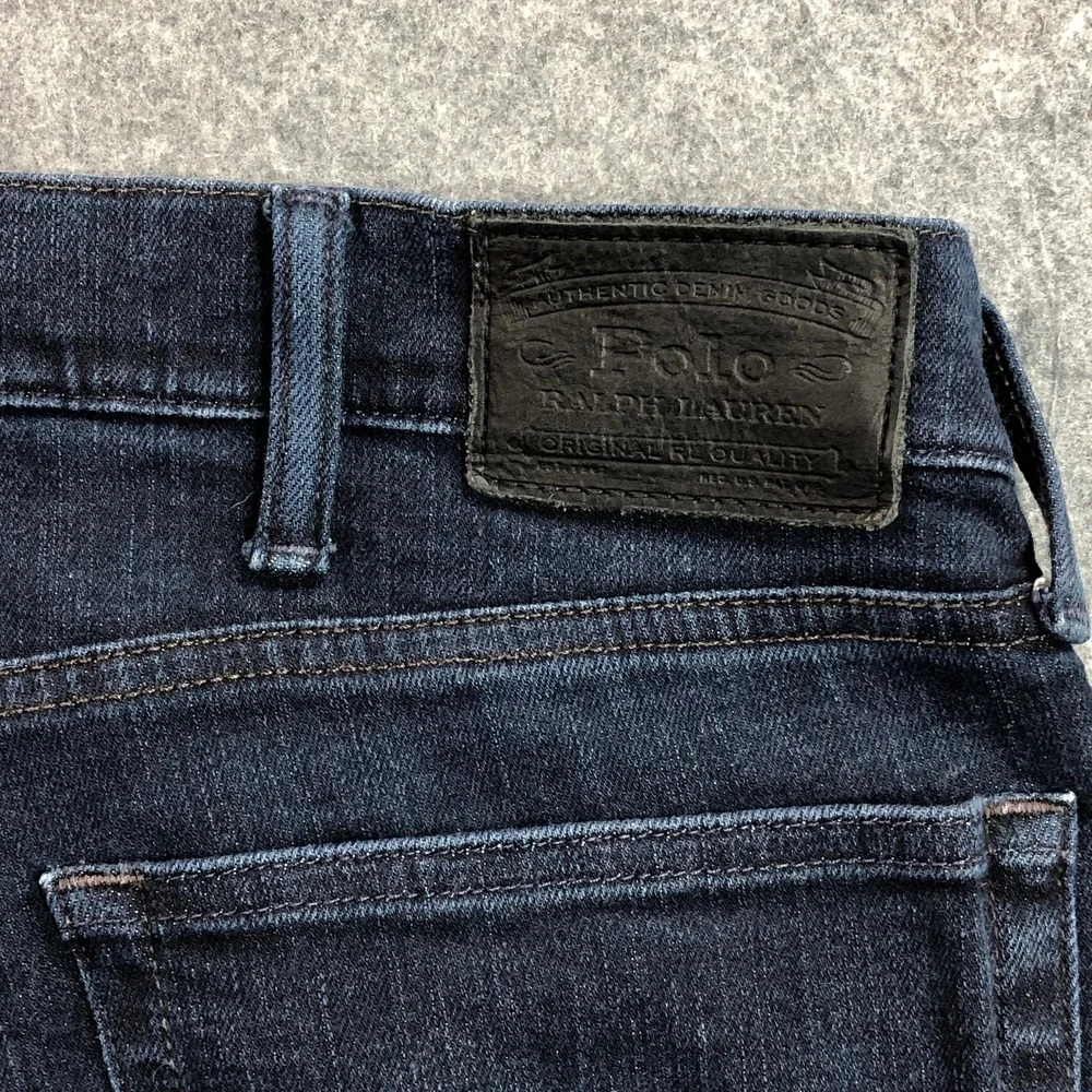 Polo Ralph Lauren Mens Jeans 38/30 Varick Slim Straight Dark Indigo Stretch